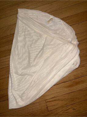Zara White Asymmetrical Sheer Wrap Skirt Cover